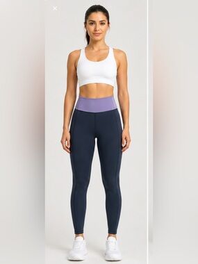 Lululemon High-Waist Performance Leggings with Light Lavender Waistband